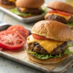 Air fryer hamburgers air fryer hamburgers juicy burger with melted cheddar