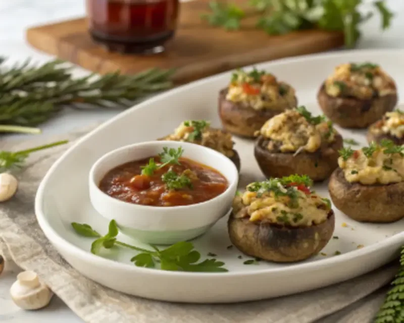 air fryer stuffed mushrooms air fryer stuffed mushrooms served