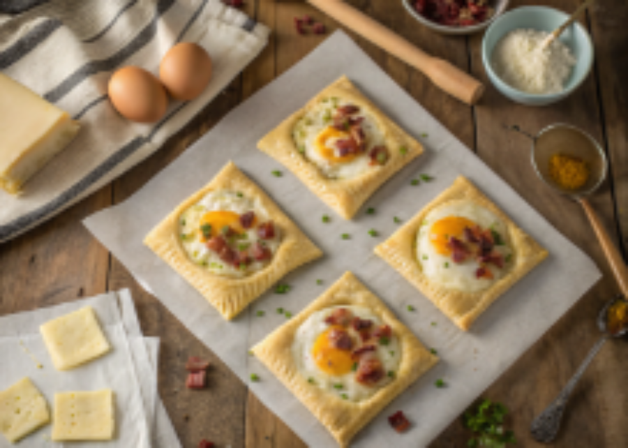 puff pastry breakfast Unbaked puff pastry breakfast pockets ready for baking