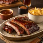 Air fryer ribs with sticky barbecue glaze