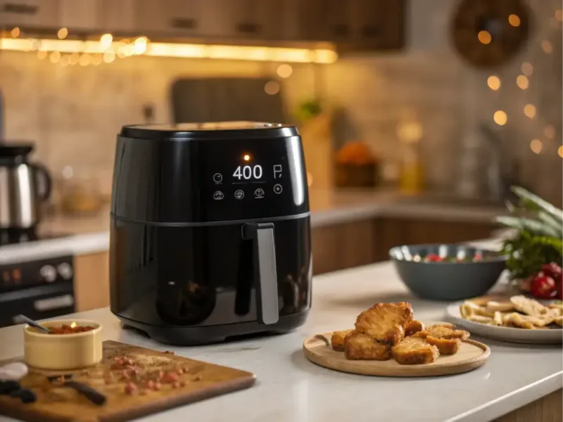 air fryer preheating to cook sausage