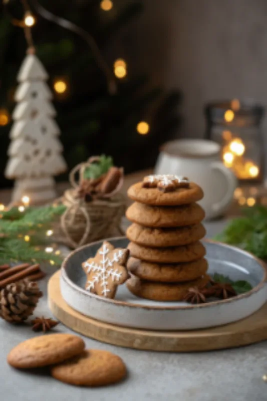 gingerbread cookies Homemade gingerbread cookies stacked on plate
