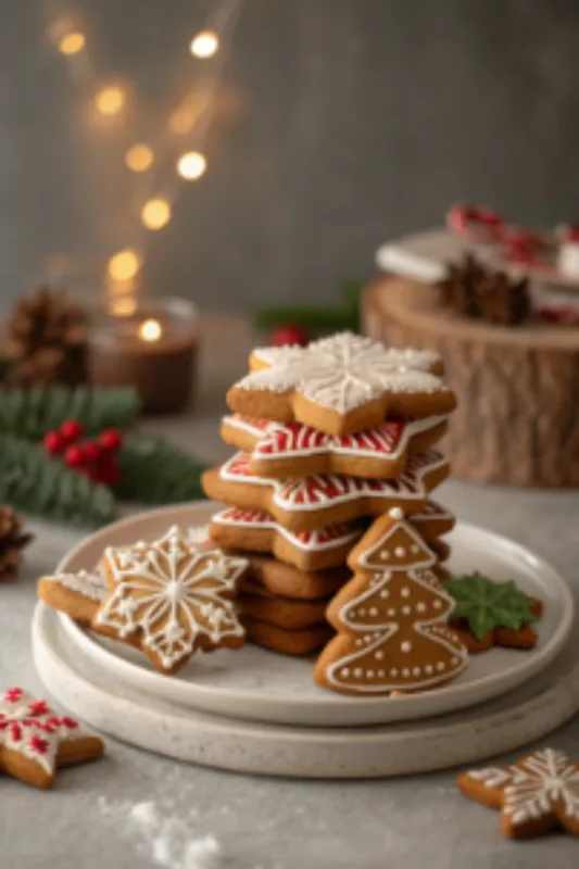 gingerbread cookies Homemade gingerbread cookies stacked on plate