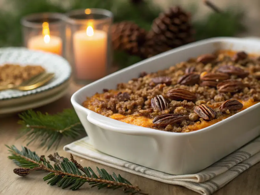 sweet potato casserole sweet potato casserole with pecan crumble topping
