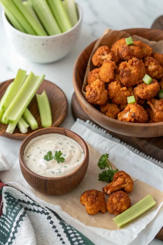 Air Fryer Buffalo Cauliflower air fryer buffalo cauliflower with dip