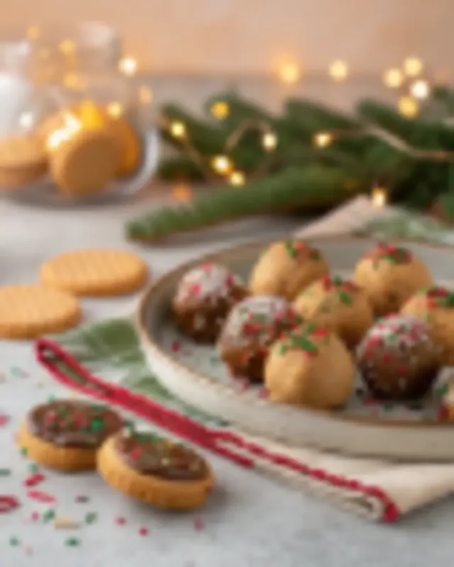 peanut butter balls Holiday peanut butter balls with sprinkles