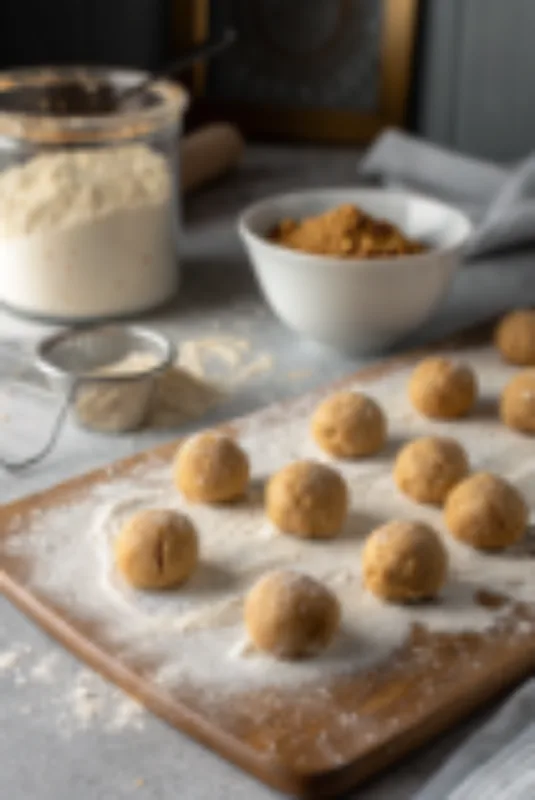 peanut butter blossom cookies Preparing peanut butter blossom cookie dough balls