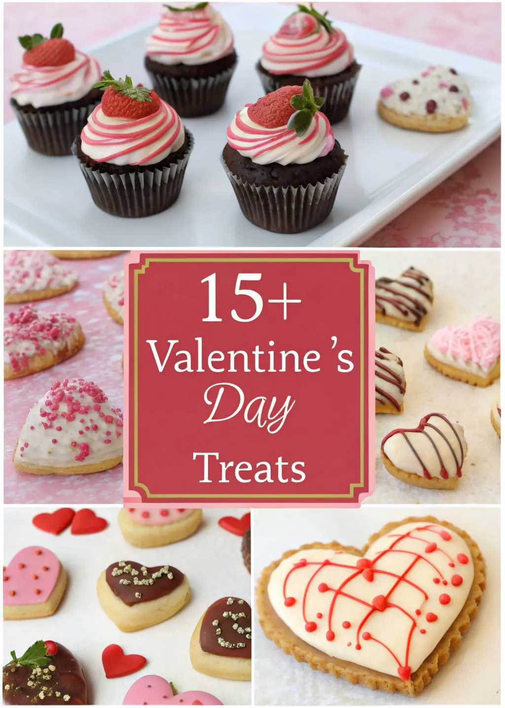 valentines day treats Valentines day treats displayed on a festive dessert table