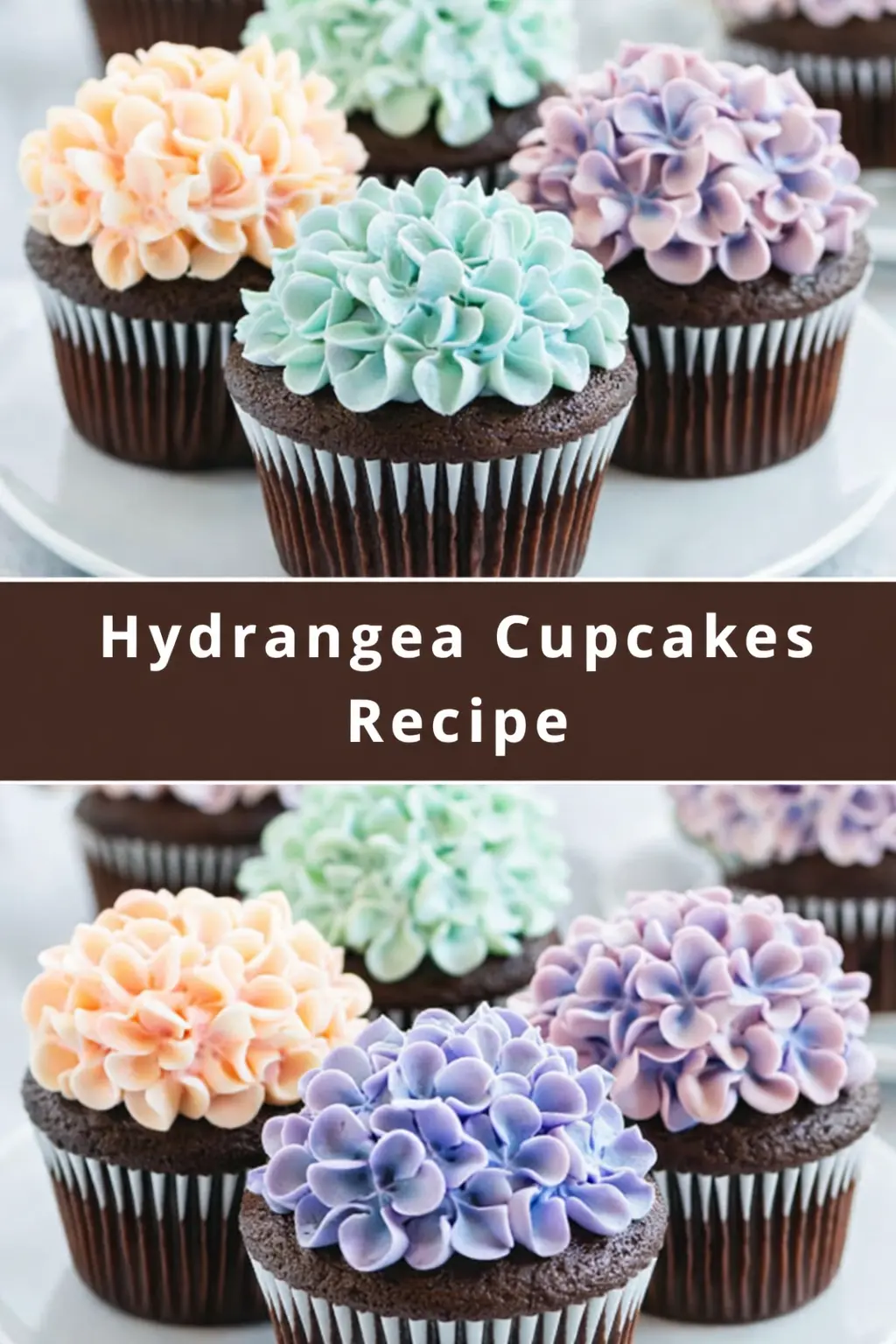 hydrangea cupcakes Hydrangea Cupcakes (Beautiful Floral Buttercream Cupcakes)