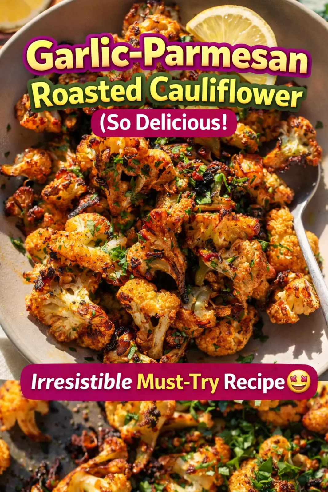 Garlic Parmesan Roasted Cauliflower Garlic Parmesan Roasted Cauliflower