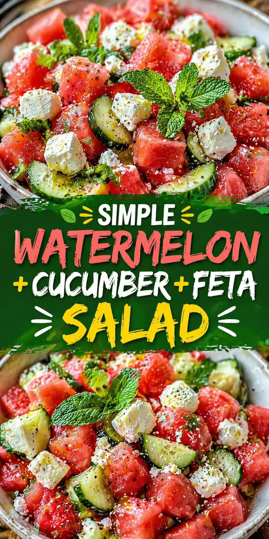 Watermelon Cucumber Feta Salad