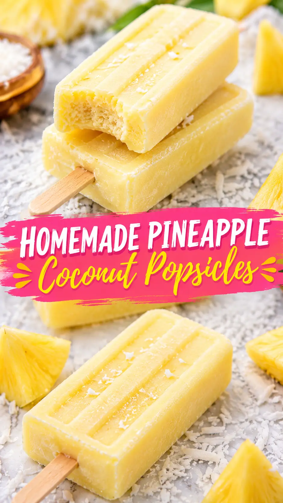 Pineapple Coconut Popsicles Full of Tropical Summer Flavor
