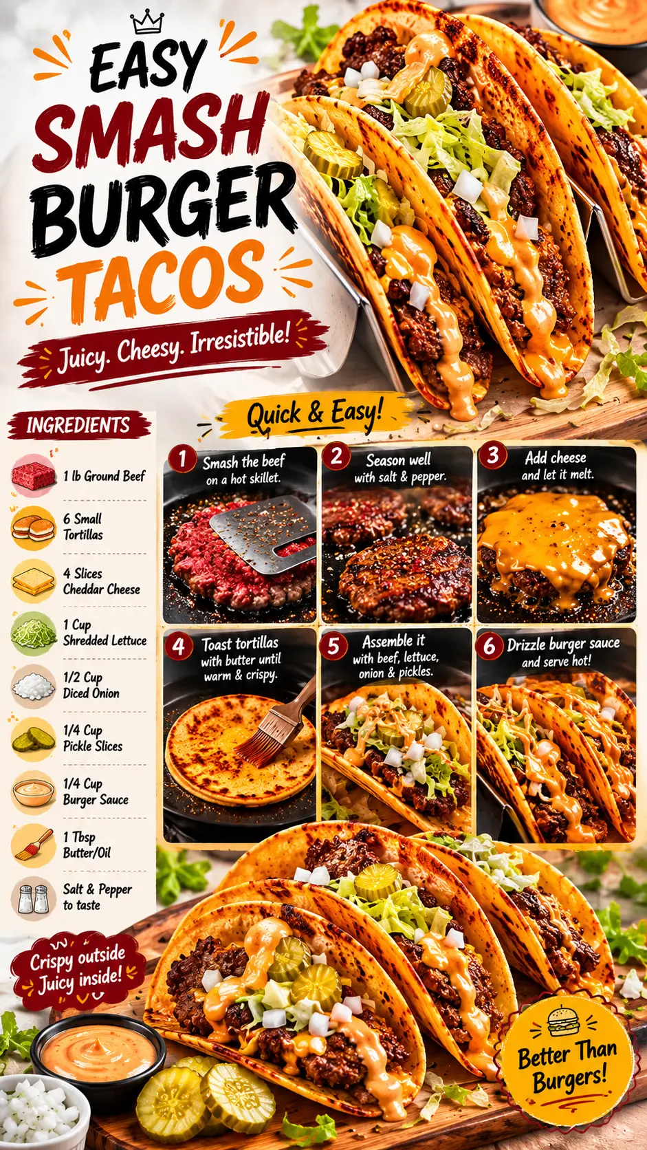 Smash burger tacos Smash Burger Tacos Recipe