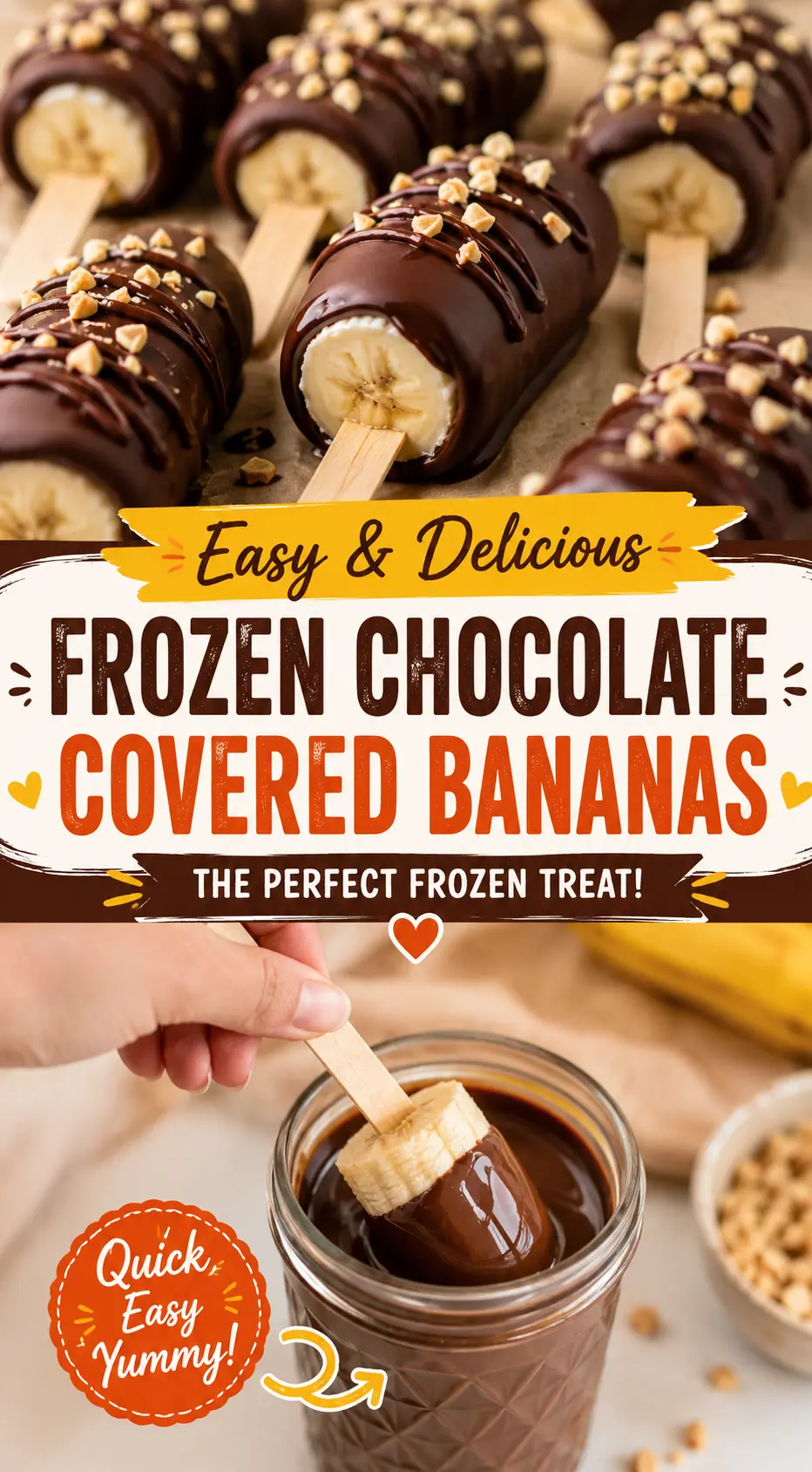Chocolate Covered Frozen Bananas