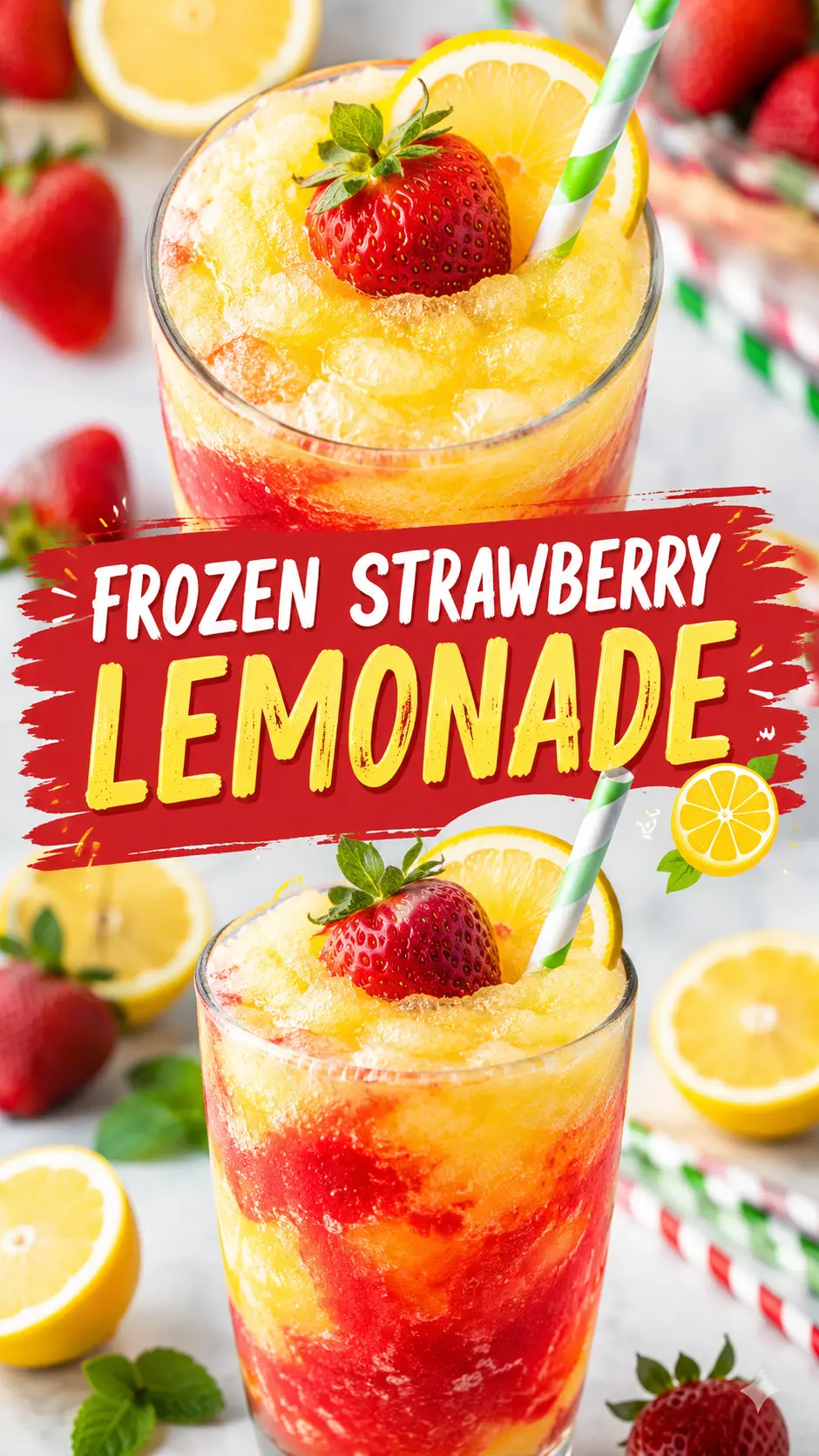 frozen strawberry lemonade frozen lemonade straw