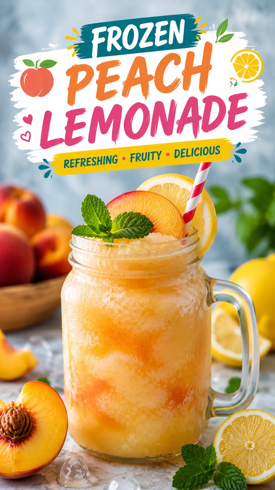 frozen peach lemonade Frozen Peach Lemonade