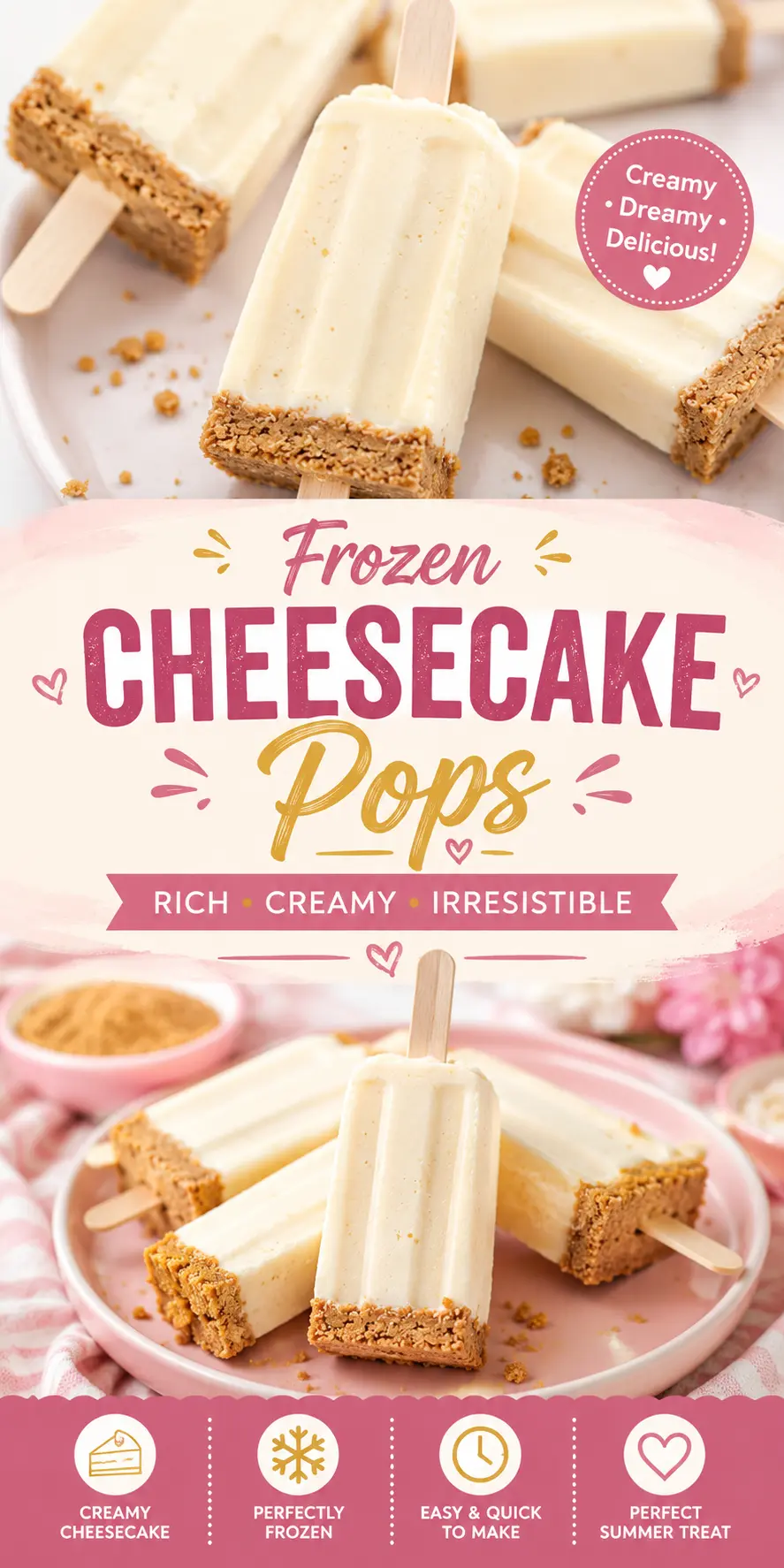 Frozen Cheesecake Pops That Taste Like Cookies
