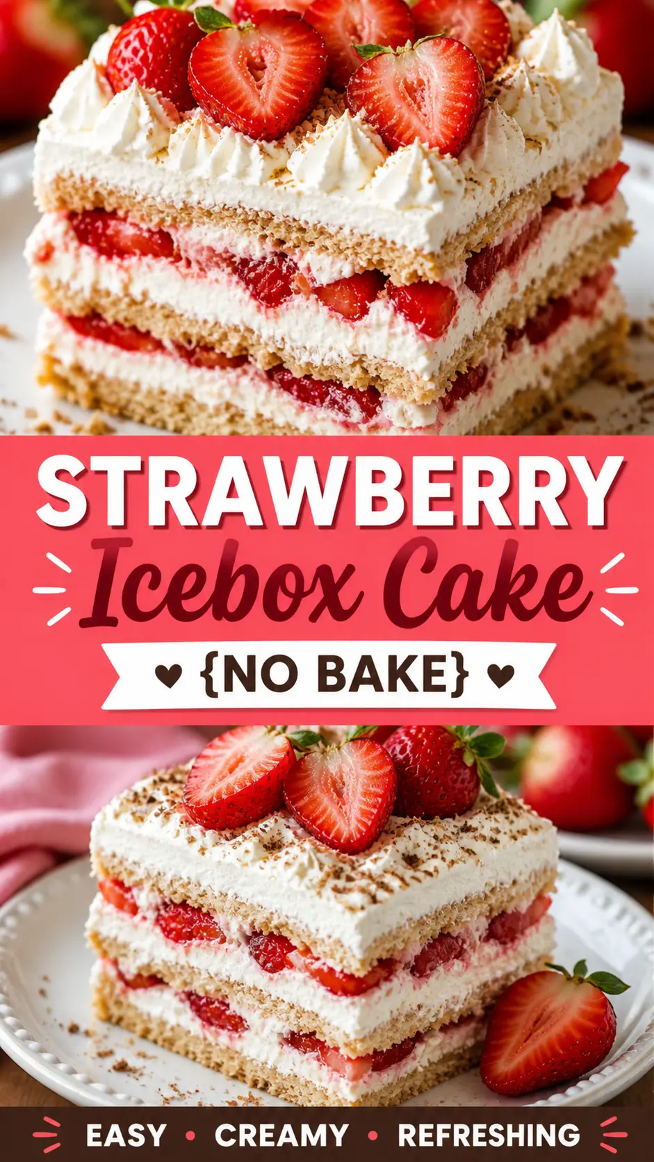 Strawberry icebox cake Strawberry Icebox Cake