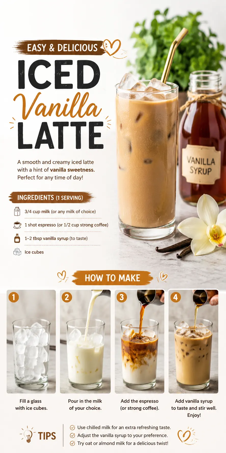 iced vanilla latte Iced Vanilla Latte Recipe – Creamy, Smooth & Easy Coffeehouse Drink