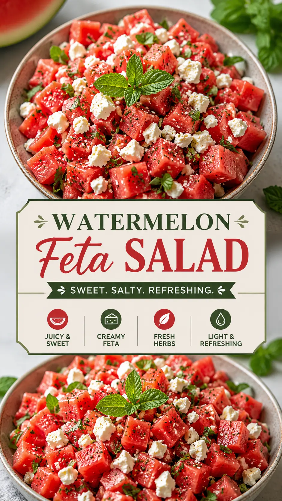 watermelon feta salad Watermelon Feta Salad Recipe With Mint And Lime Dressing