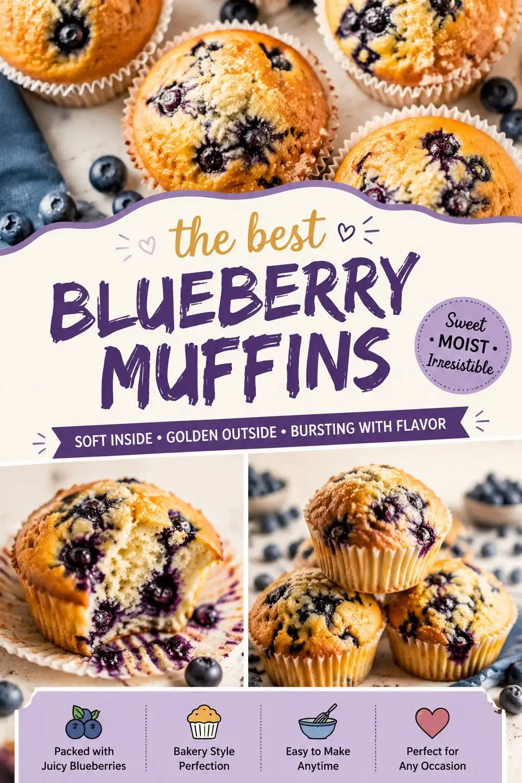 Blueberry muffins Blueberry Muffins: The Ultimate Bakery-Style Recipe for Soft and Moist Muffins