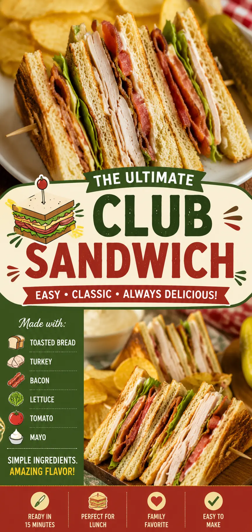 lub sandwich Club Sandwich Recipe – The Best Classic Club Sandwich at Home