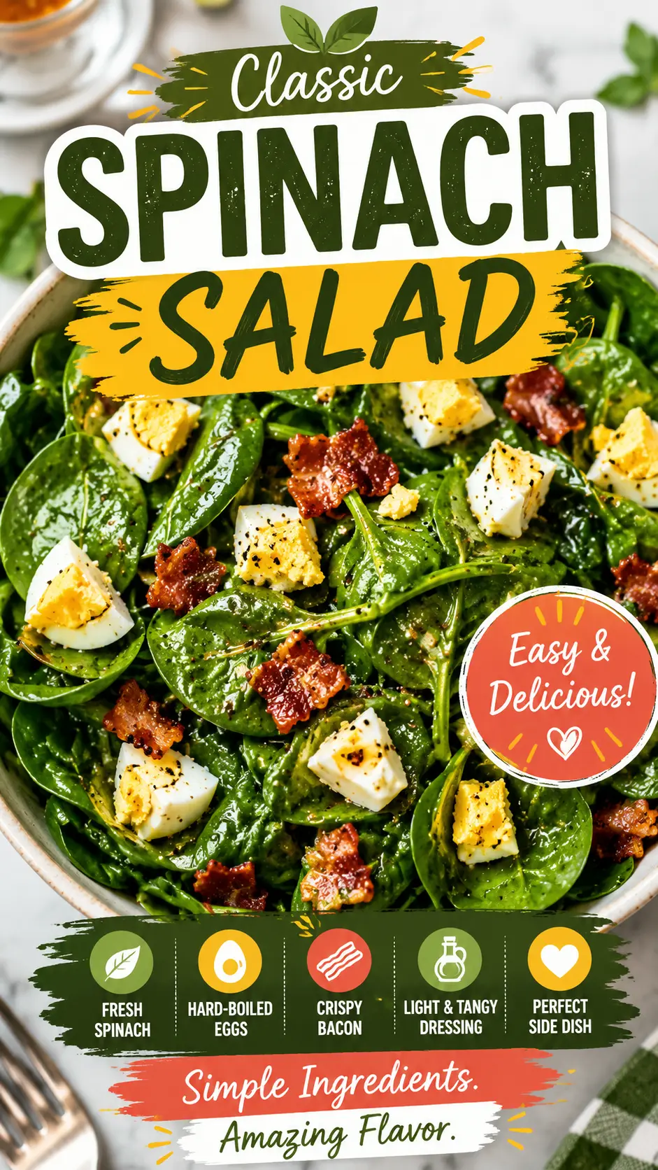 Spinach Salad Recipe – Fresh, Crisp, and Easy Healthy Salad You’ll Love
