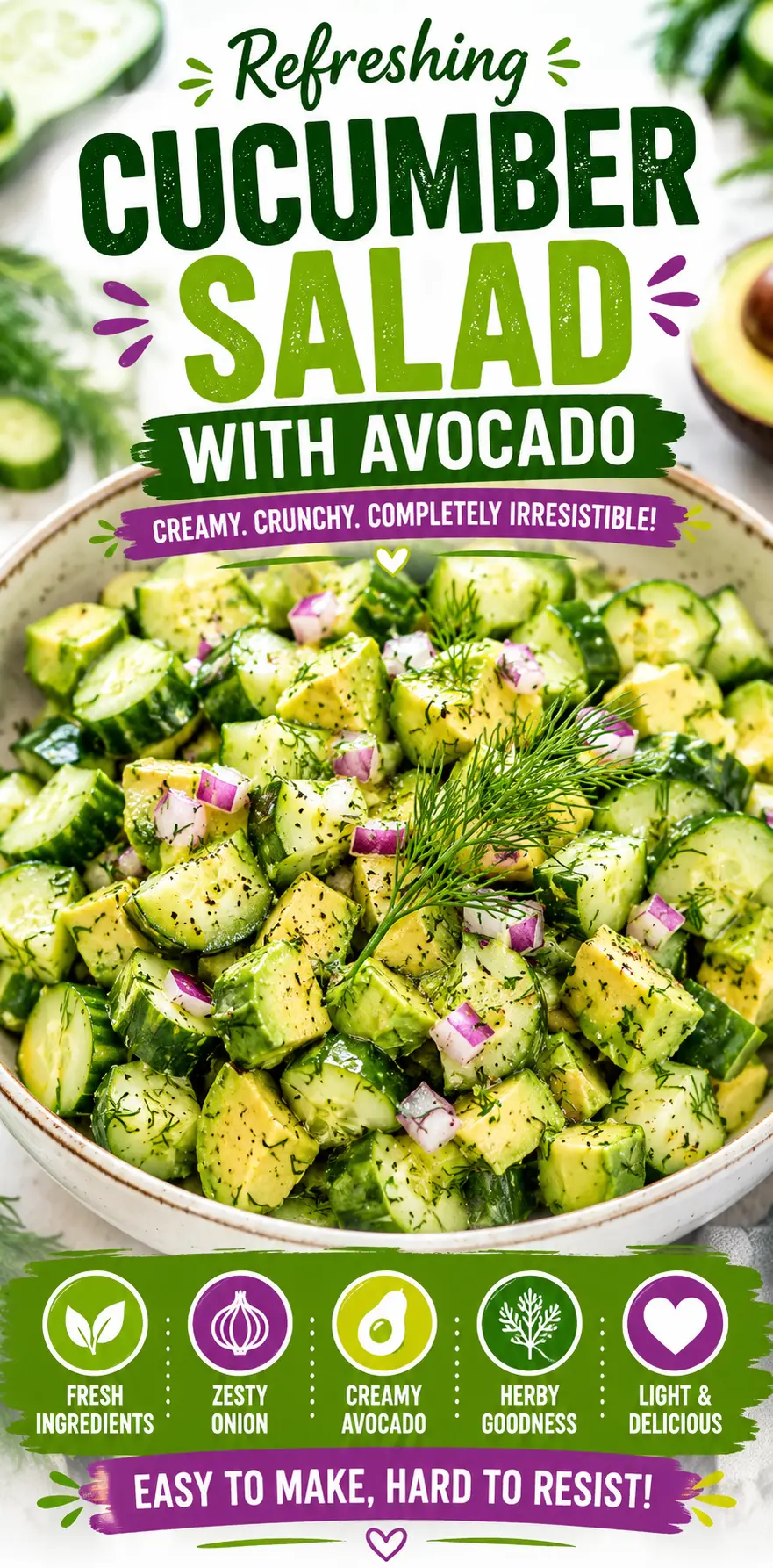Cucumber Avocado Salad: The Freshest Summer Salad You'll Make