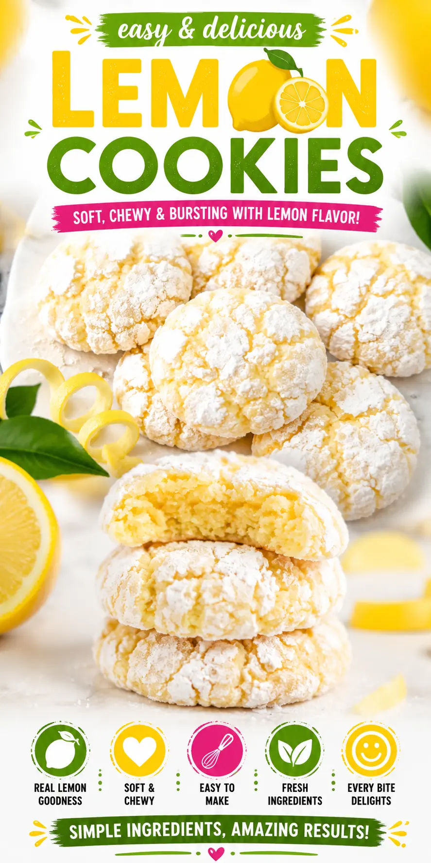 Lemon Cookies: Soft, Chewy, and Bursting with Fresh Citrus Flavor