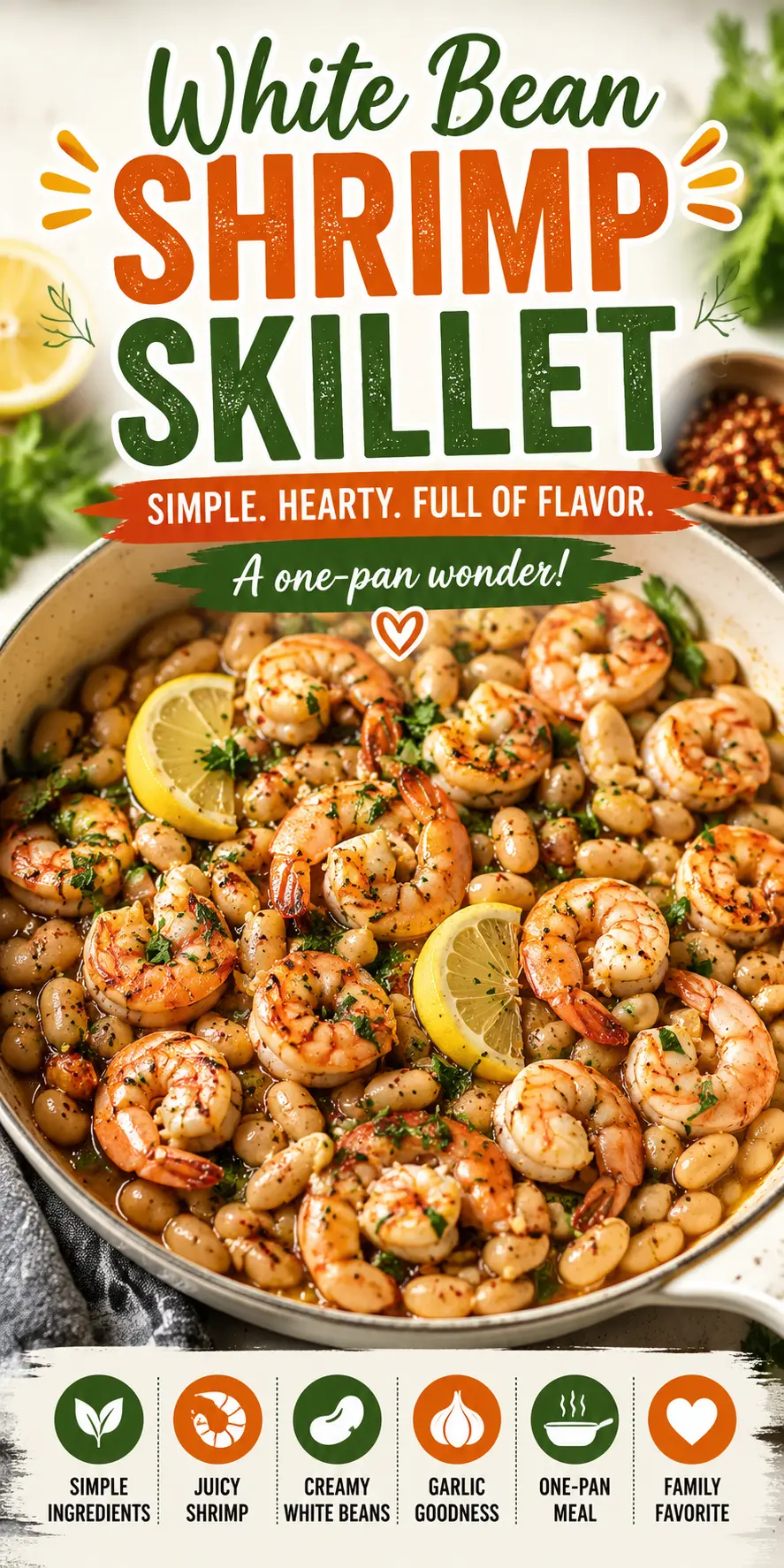 White Bean Shrimp Skillet – The Best 30-Minute Mediterranean Dinner