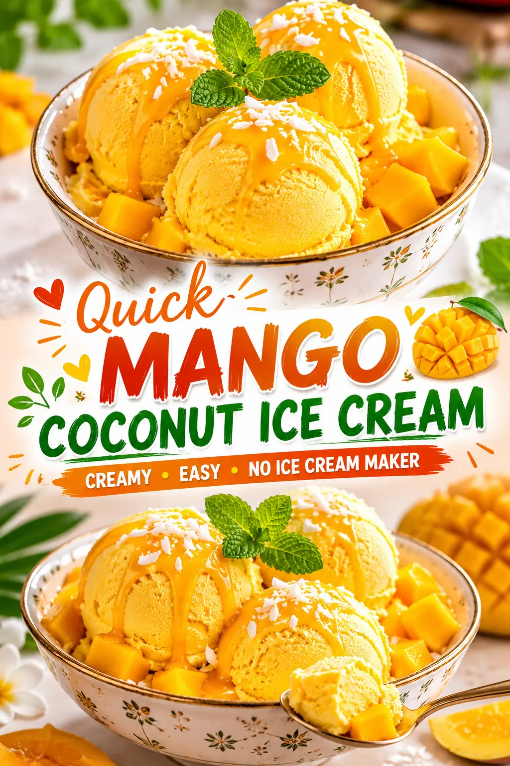Mango Coconut Ice Cream That Tastes Like a Tropical Vacation