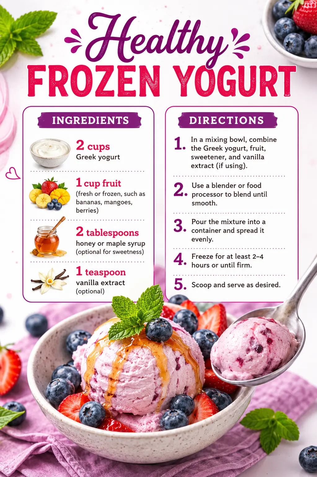 Frozen Yogurt: The Ultimate Homemade Frozen Treat in 5 Delicious Flavors