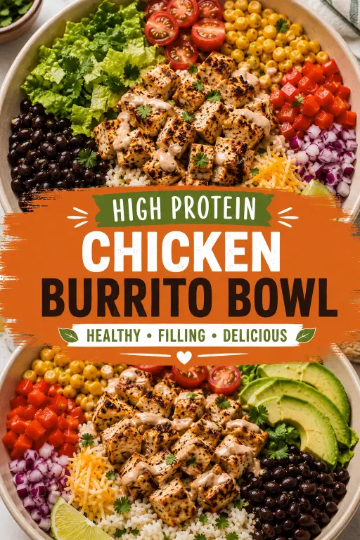 High Protein Burrito Bowls High Protein Burrito Bowls: The Best Chicken Burrito Bowl for Meal Prep