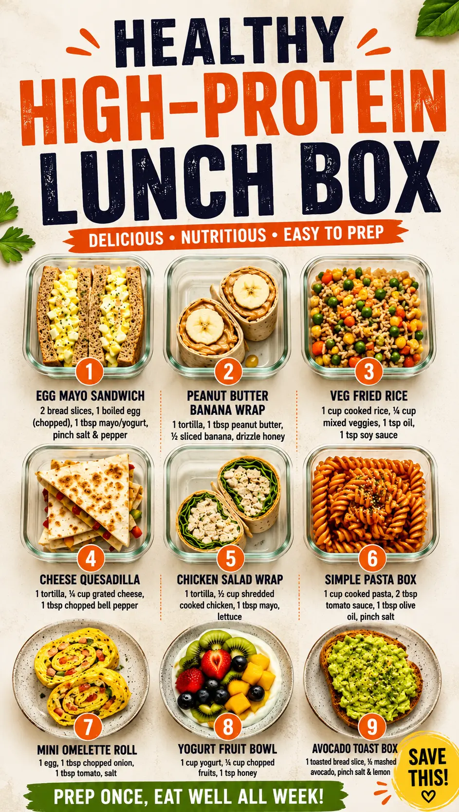 High Protein Lunch Boxes: 10 Easy Meal Prep Ideas to Stay Full All Day