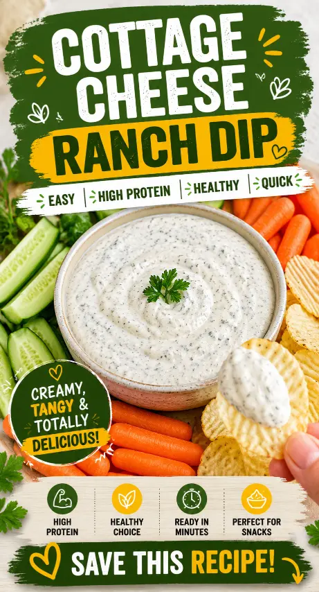 Cottage Cheese Ranch Dip Cottage Cheese Ranch Dip: The Creamiest High-Protein Dip in Just 5 Minutes