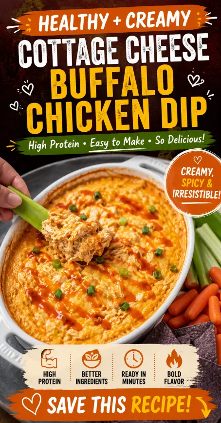 Cottage Cheese Buffalo Chicken Dip: A Creamy High-Protein Party Favorite