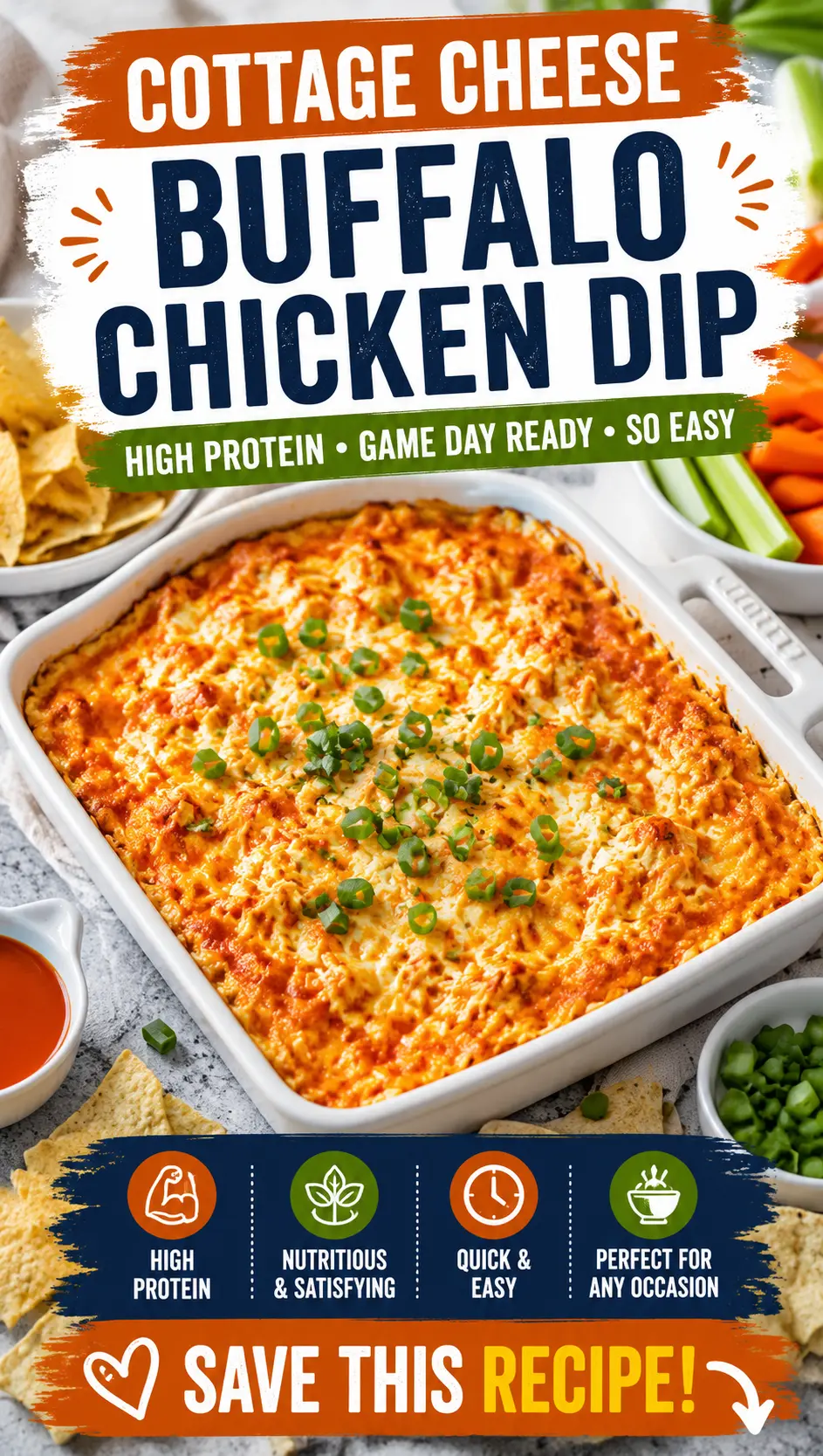 Cottage Cheese Buffalo Chicken Dip: A Creamy High-Protein Appetizer Everyone Will Love