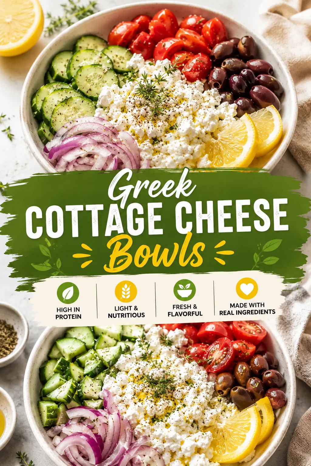 Cottage Cheese Greek Bowl: A Fresh High-Protein Mediterranean Meal